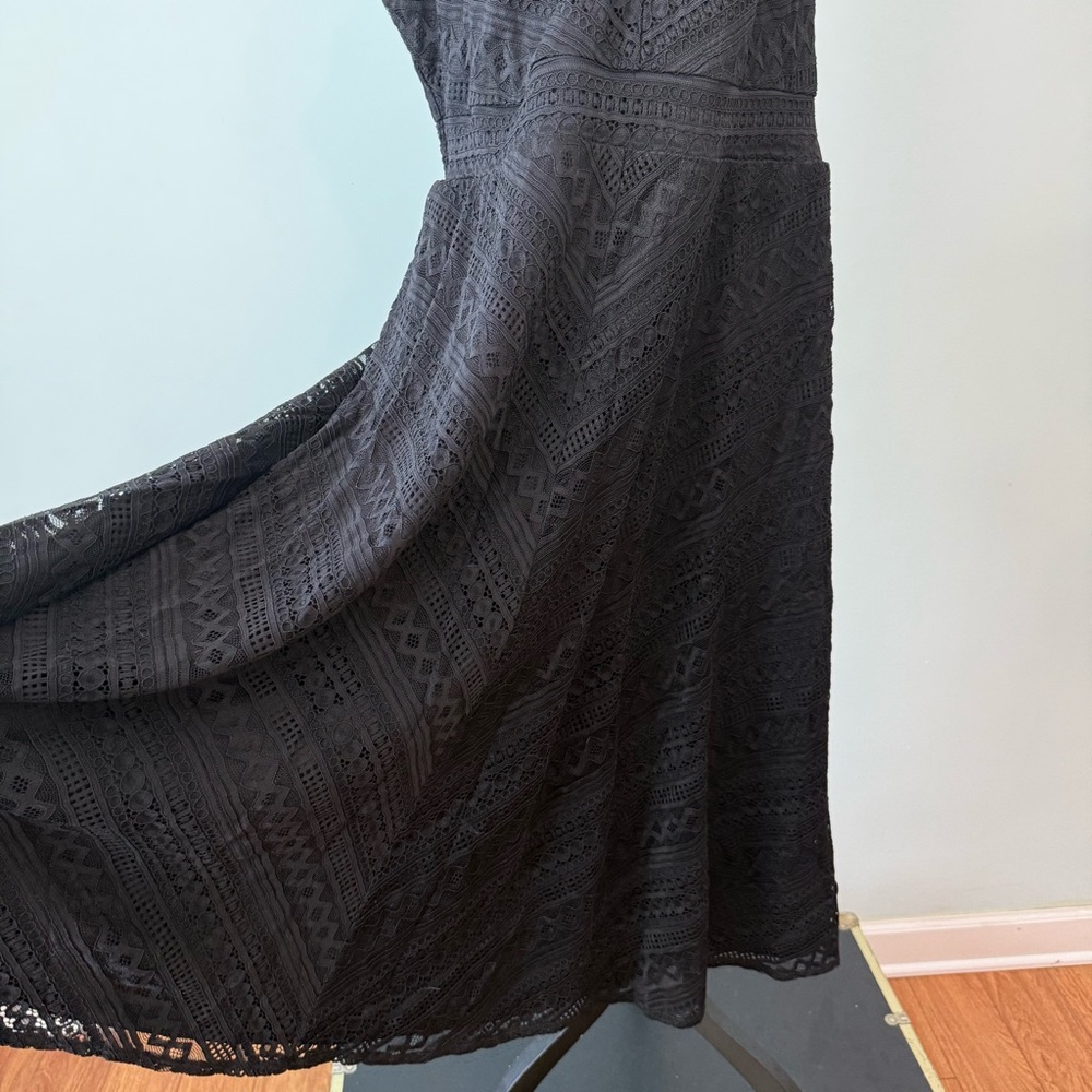 ✨ TORRID Black Lace Midi Dress Size 2X Adjustable Straps Boho Gothic Cottagecore - Picture 5 of 11